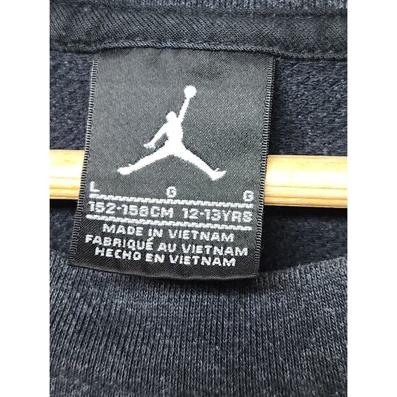 Nike Air Jordan Crop Girls 12 13 Embroidered Logo Fleece Shirt Y2K Athleisure - Picture 3 of 9